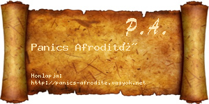 Panics Afrodité névjegykártya